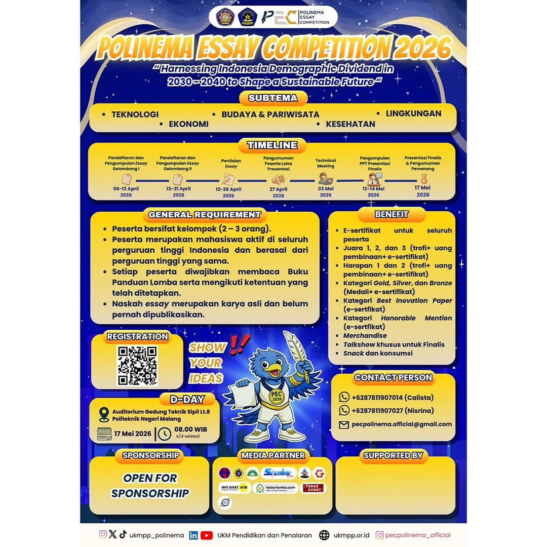 Polinema Essay Competition 2026 - Poster 2