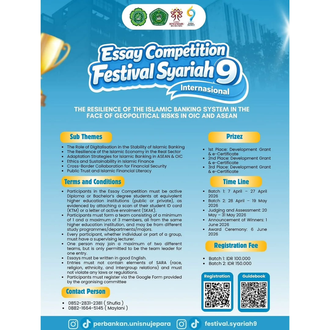 INTERNATIONAL ESSAY COMPETITION – FESTIVAL SYARIAH 9 - Poster 2