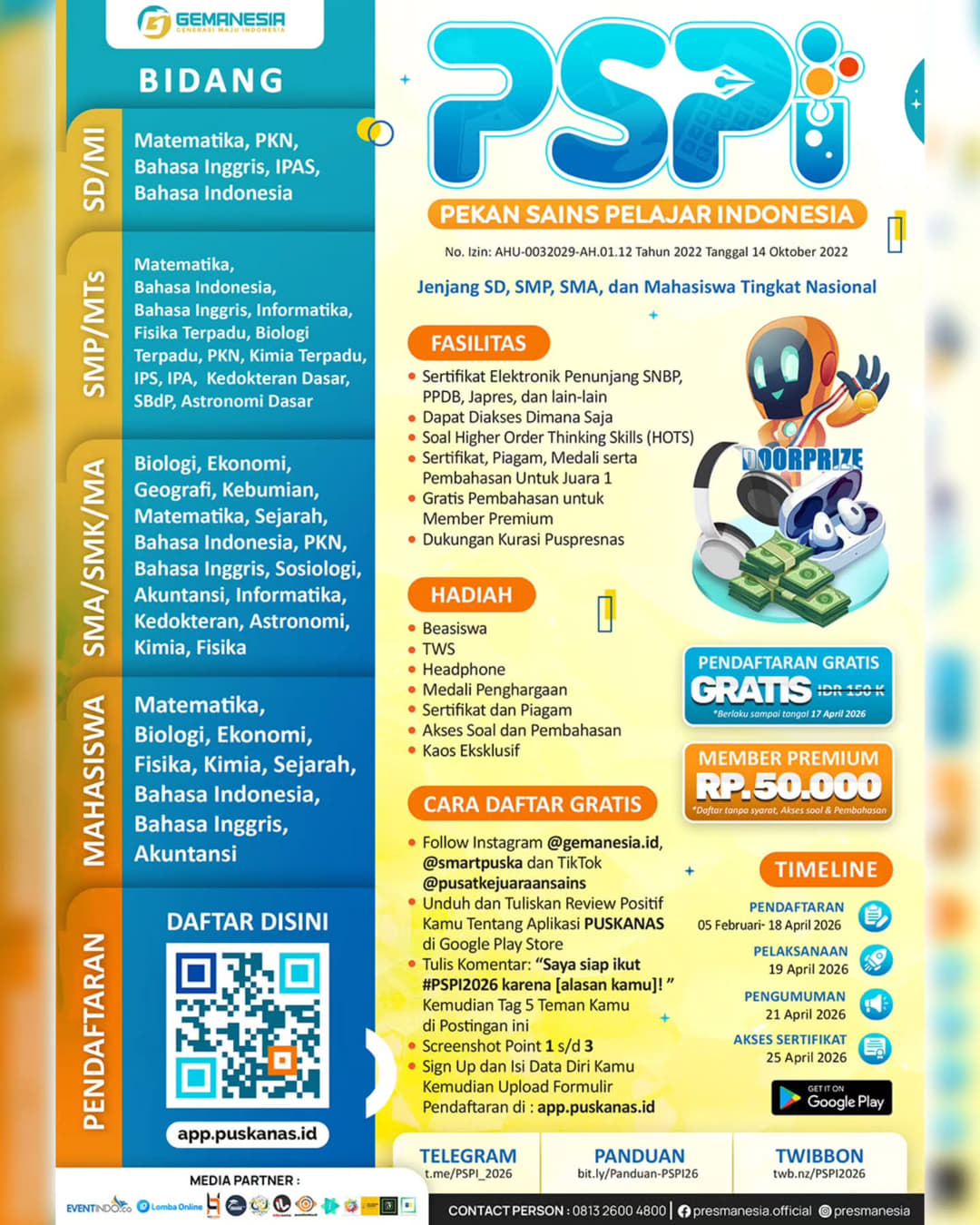Pekan Sains Pelajar Indonesia (PSPI) 2026 - Poster 2