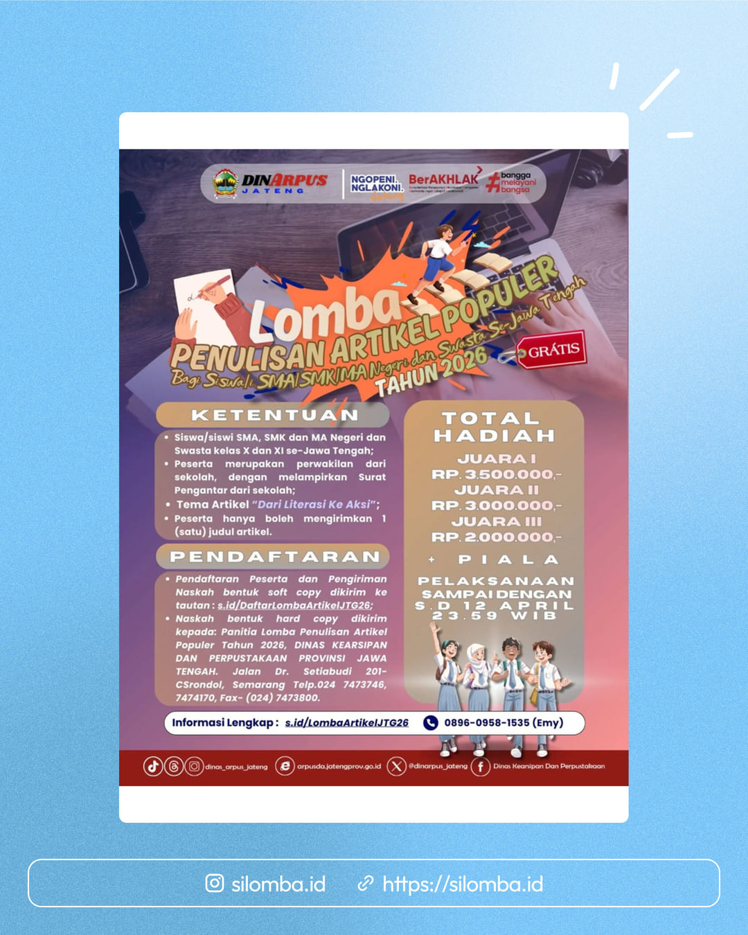 Lomba Penulisan Artikel Populer Tahun 2026 - Poster 1