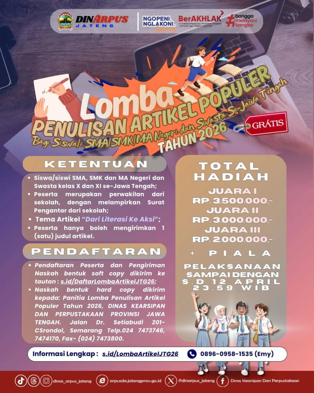 Lomba Penulisan Artikel Populer Tahun 2026 - Poster 2