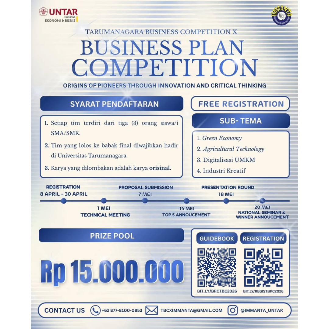 Tarumanagara Business Competition X - Poster 2
