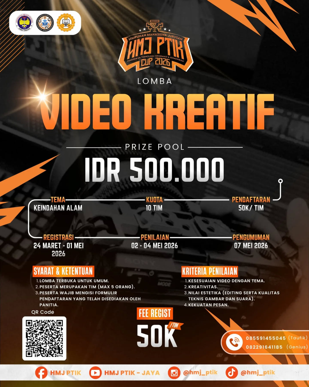 Lomba Video Kreatif – HMJ PTIK CUP 2026 - Poster 2