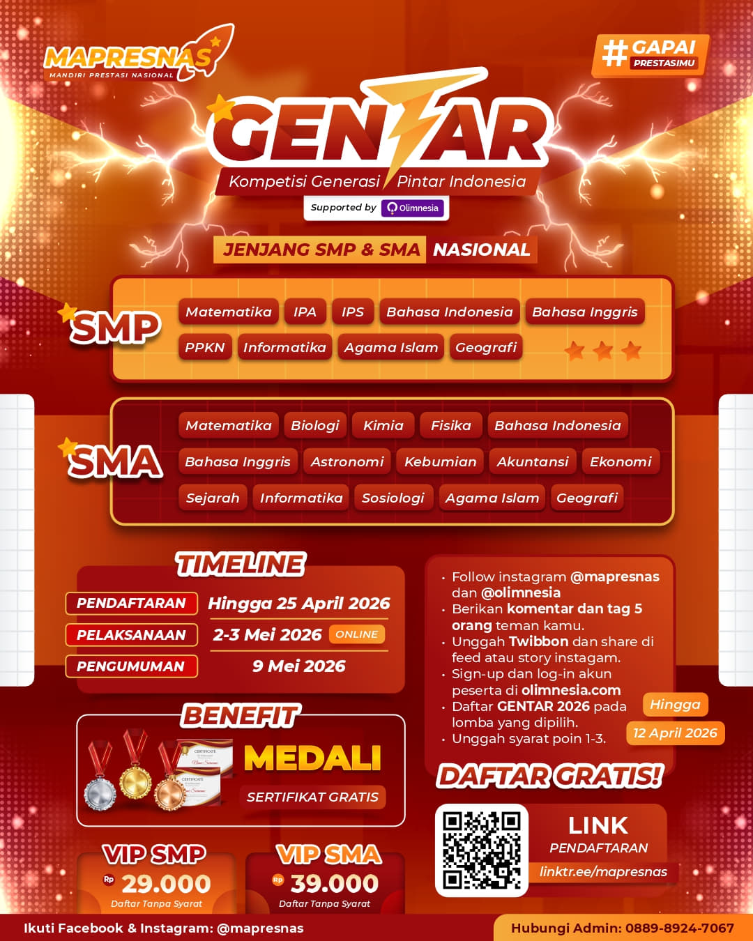 Kompetisi Generasi Pintar Indonesia (GENTAR 2026) - Poster 2