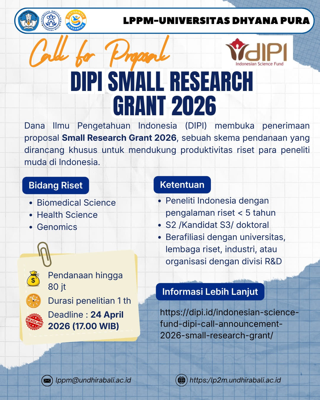 DIPI Small Research Grant 2026 - Poster 2