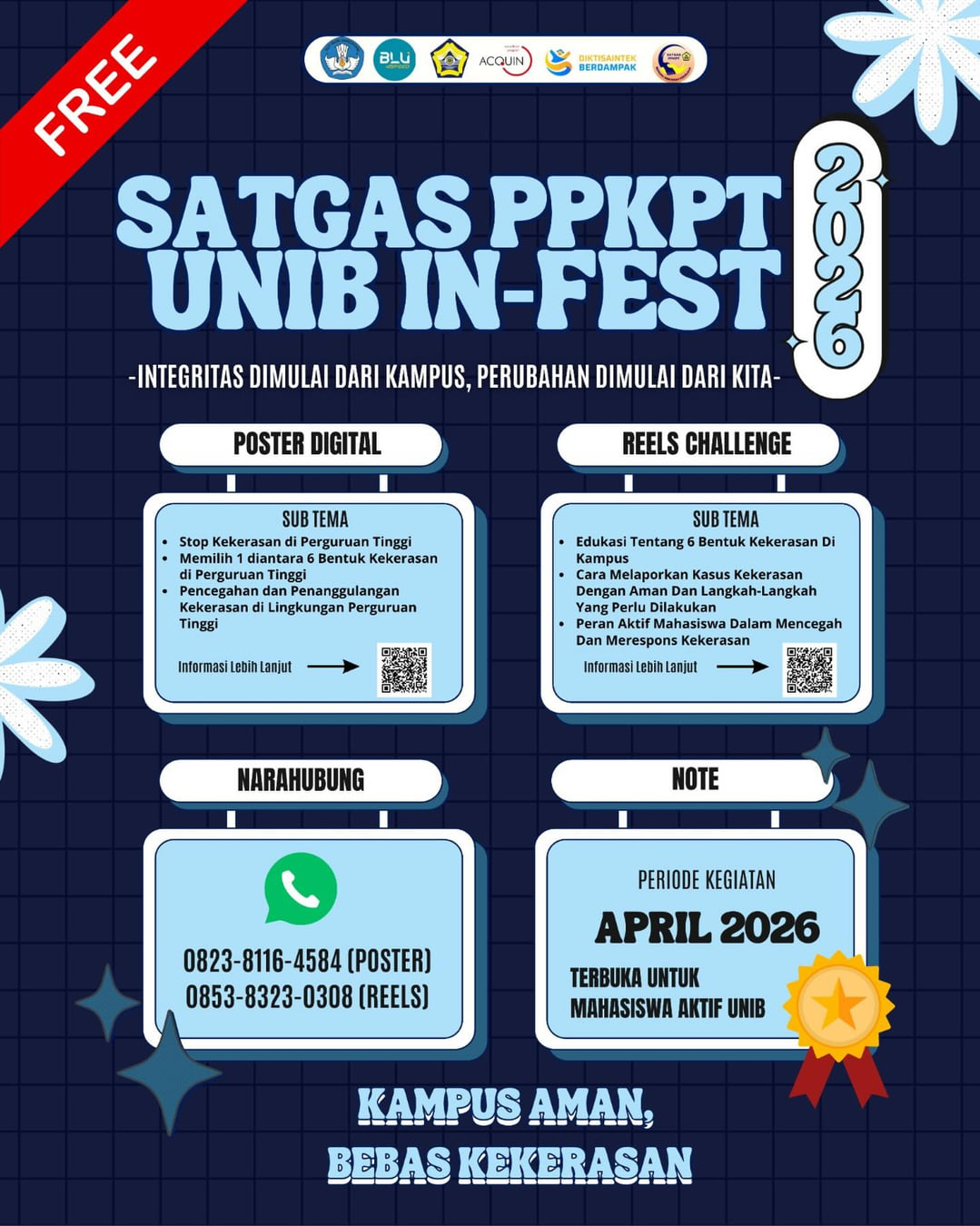 Satgas PPKPT UNIB IN FEST 2026 - Poster 2