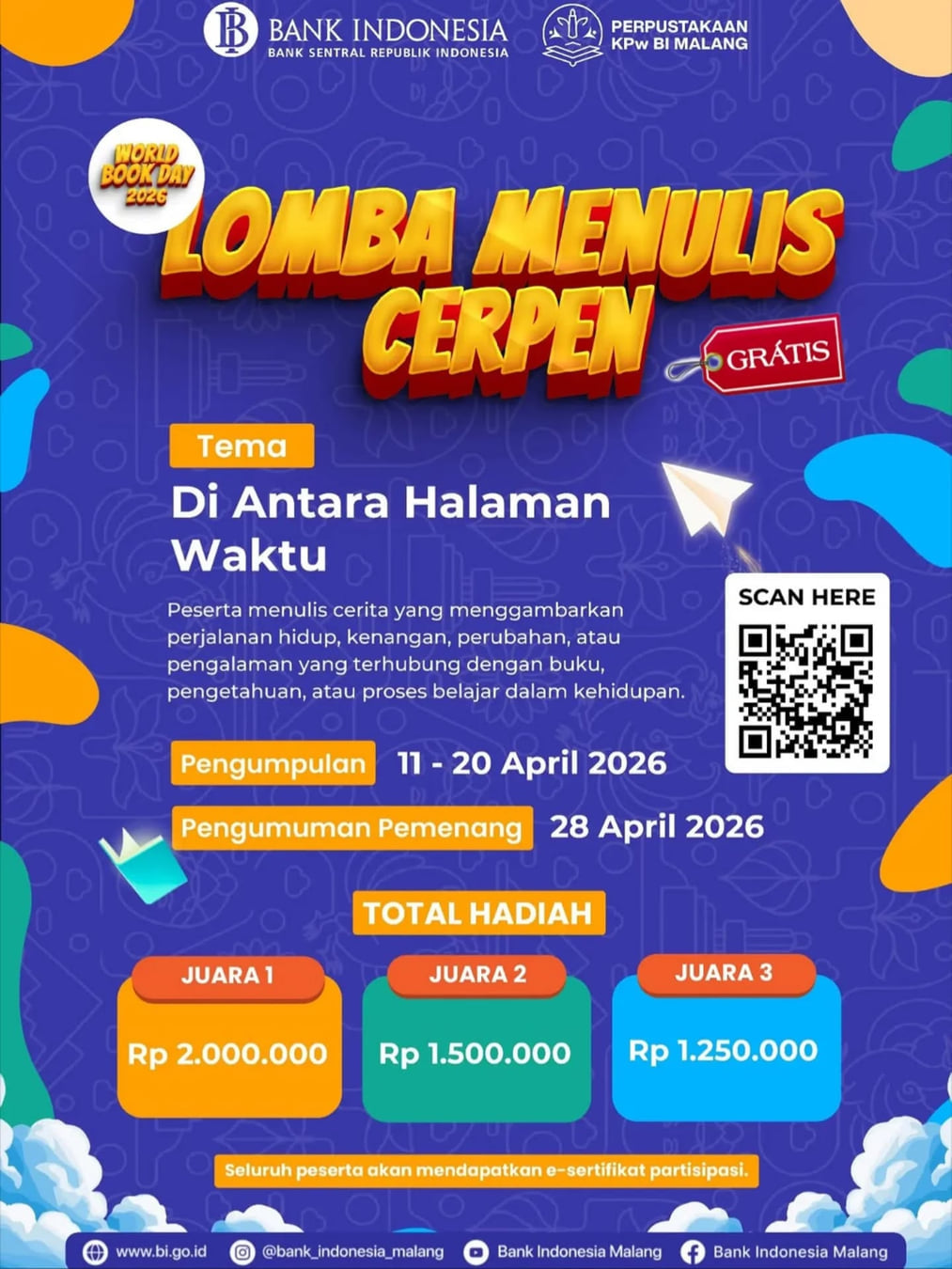 Lomba Menulis Cerpen World Book Day 2026 - Poster 2
