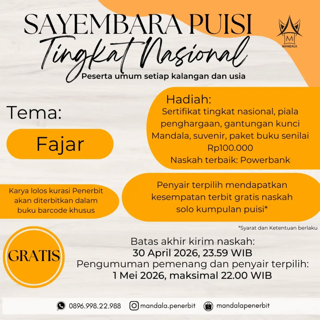 SAYEMBARA PUISI TINGKAT NASIONAL edisi April 2026 - Poster 2