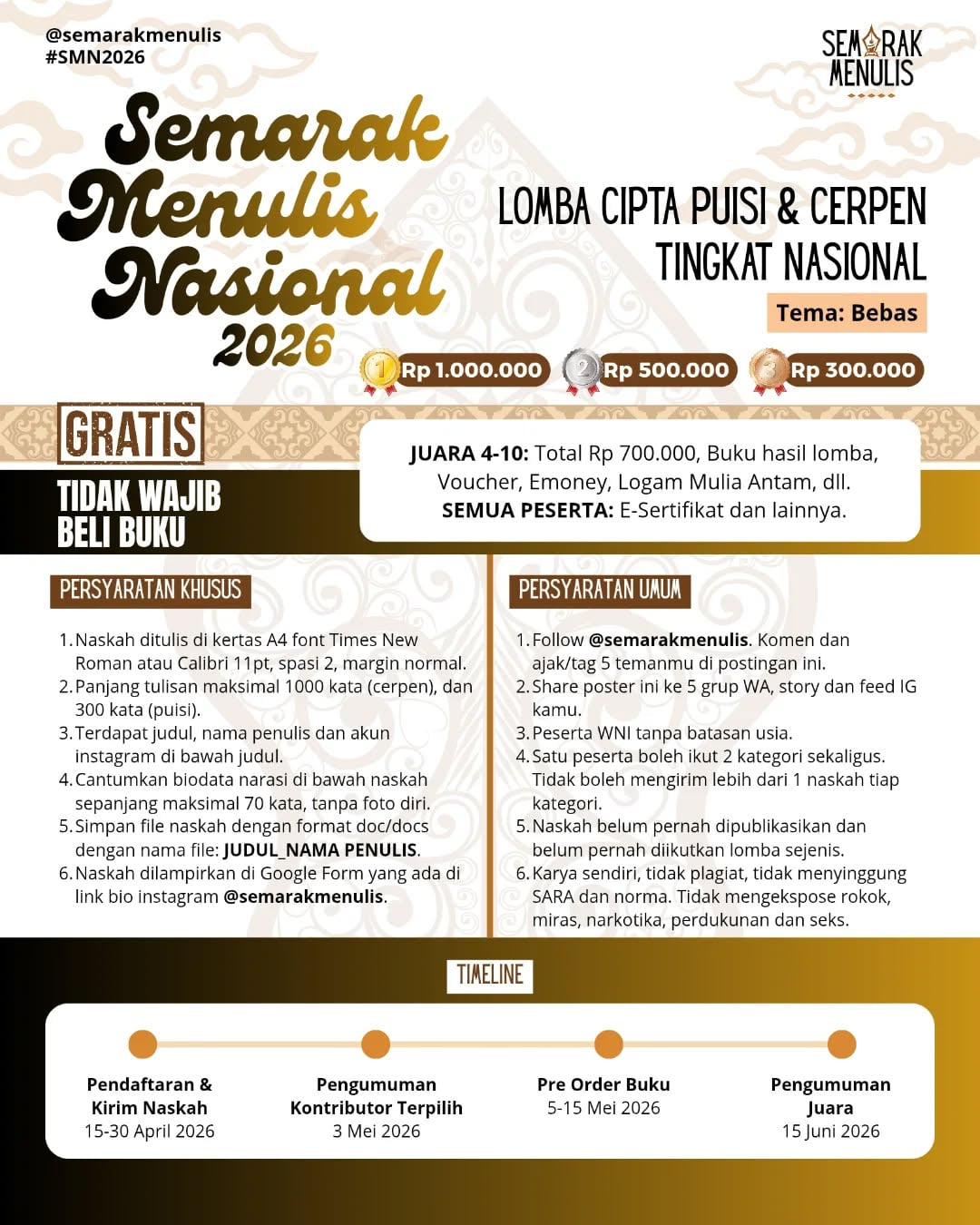 Semarak Menulis Nasional 2026 - Poster 2