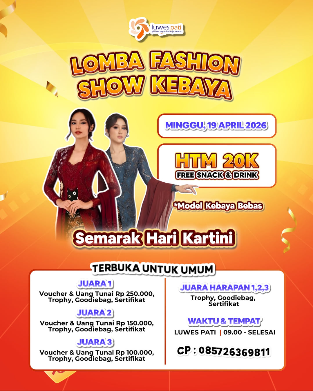 Lomba Fashion Show Kebaya Semarak Hari Kartini - Poster 2