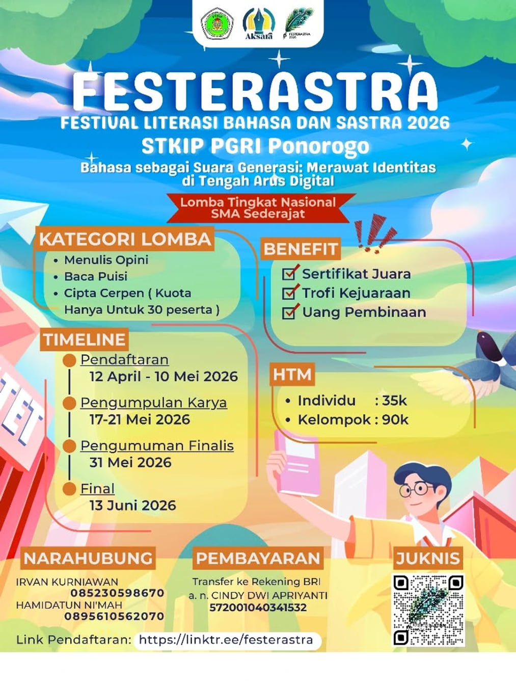 Festival Literasi Bahasa dan Sastra Tahun 2026 (FESTERASTRA) - Poster 2