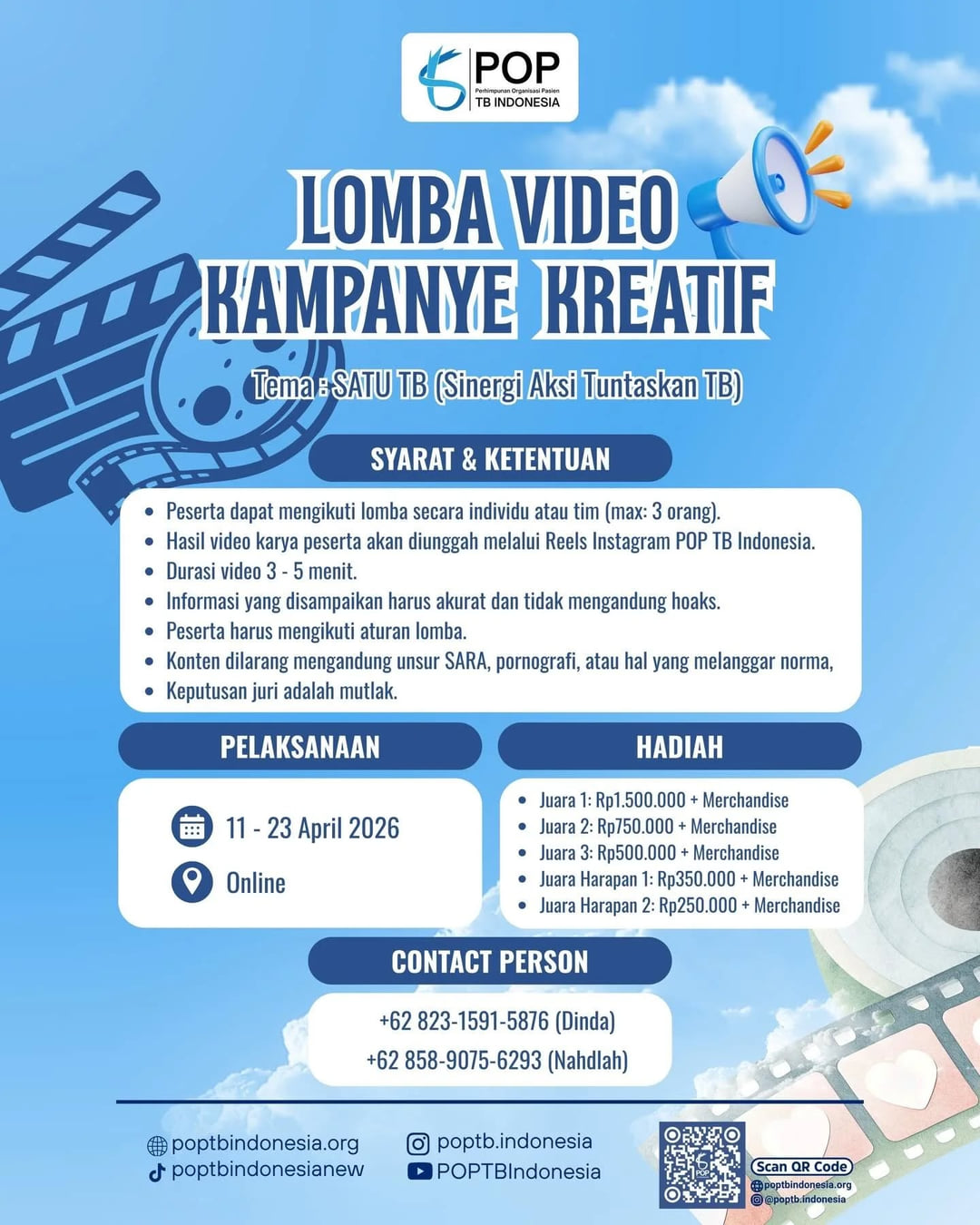 LOMBA VIDEO KREATIF TB 2026 - Poster 2