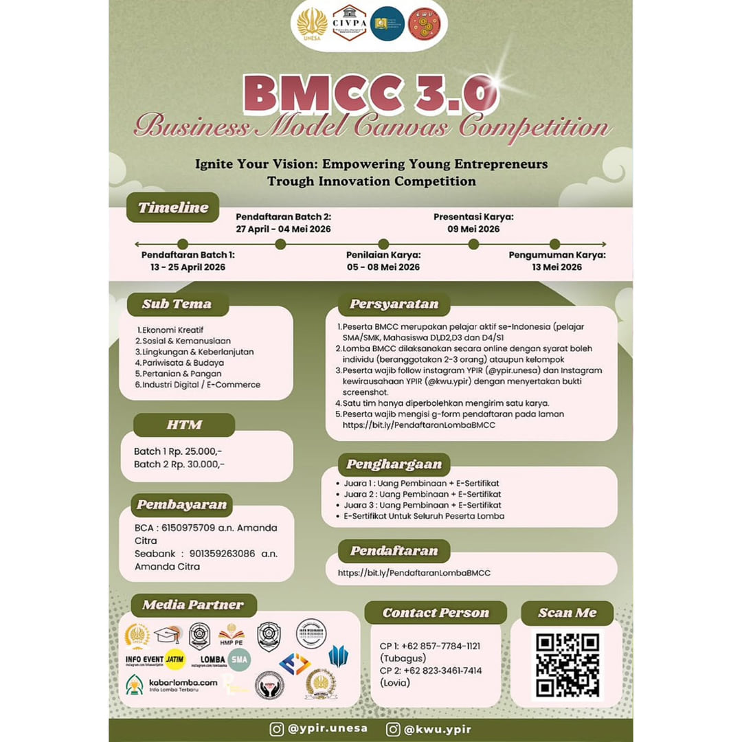 Business Model Canvas Competition (BMCC) 3.0 - Poster 2