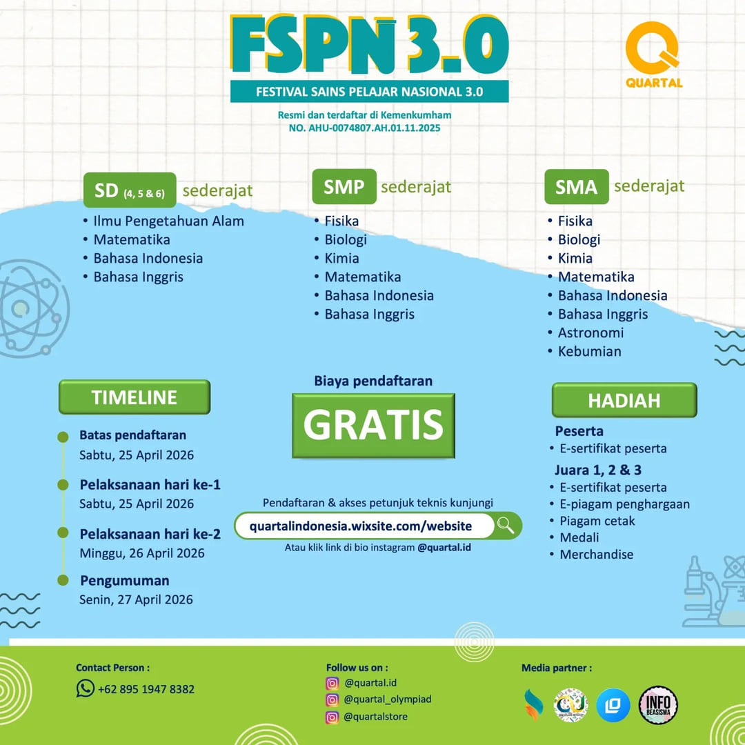 Festival Sains Pelajar Nasional 3.0 - Poster 2