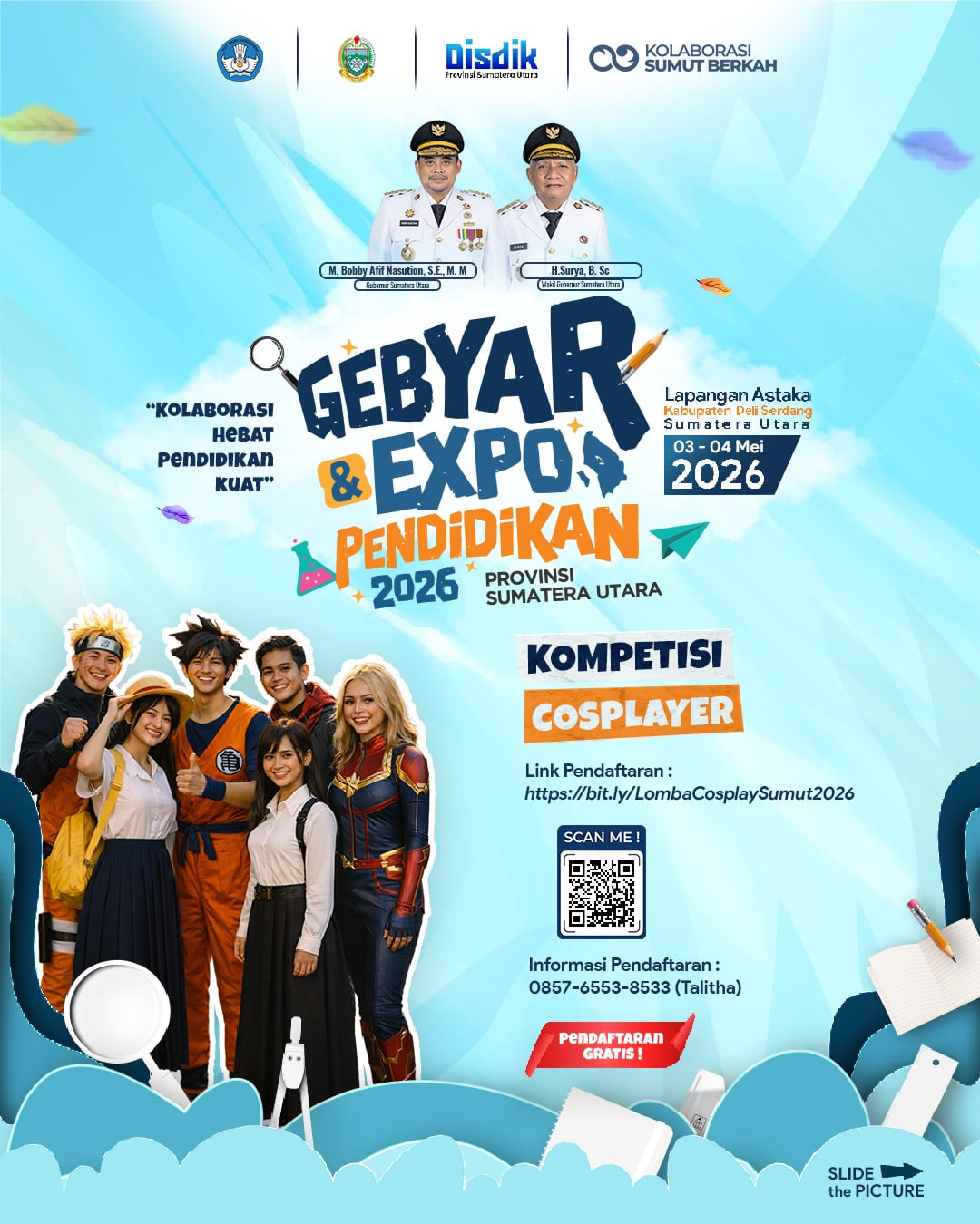 Kompetisi Cosplayer Gebyar & Expo Pendidikan Sumut 2026 - Poster 2