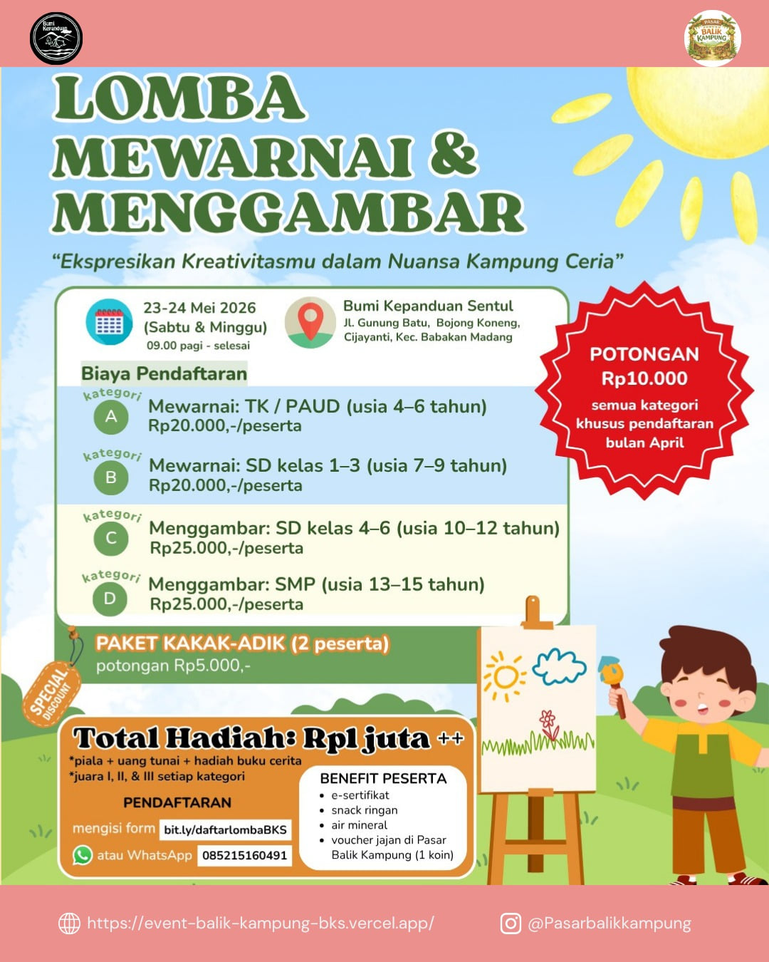 LOMBA MEWARNAI & MENGGAMBAR Pasar Balik Kampung 2.0 - Poster 2