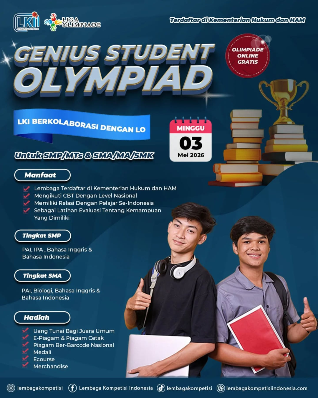 GENIUS STUDENT OLYMPIAD 2026 - Poster 2