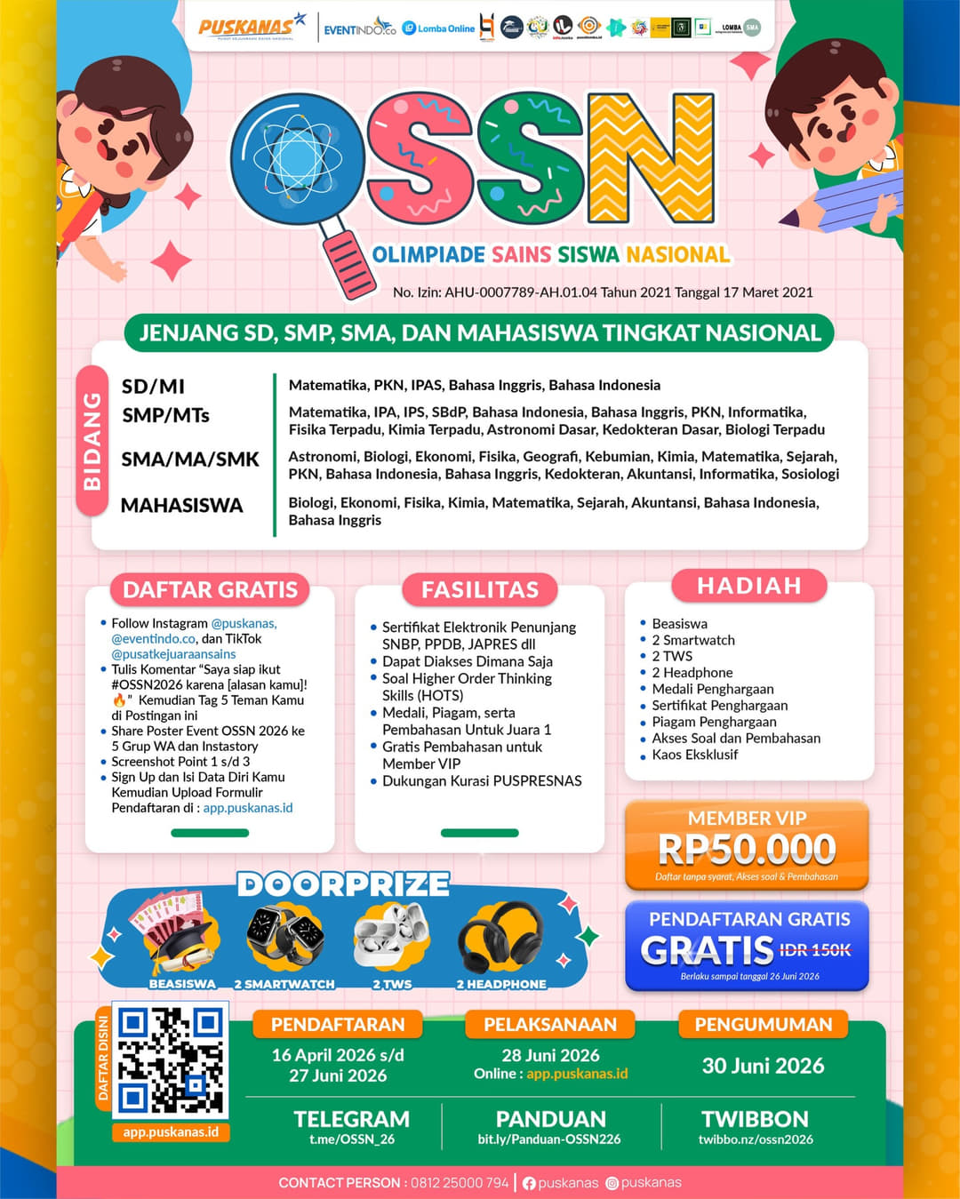 Olimpiade Sains Siswa Nasional (OSSN) 2026 - Poster 2