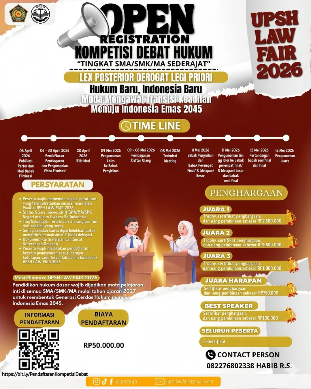UPSH Law Fair 2026 - Lomba Debat Hukum & Karya Tulis Ilmiah - Poster 2