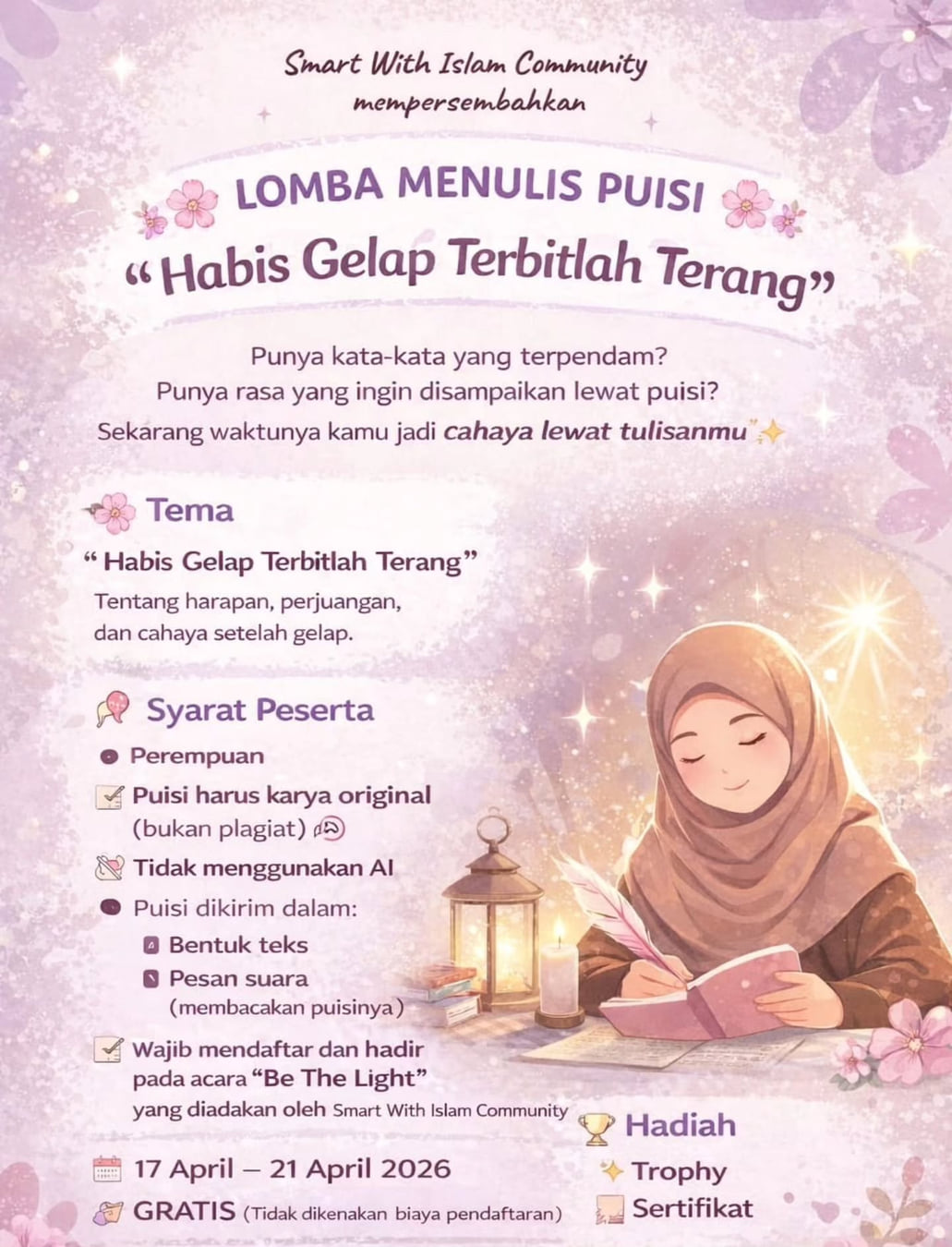 Lomba Menulis Puisi Habis Gelap Terbitlah Terang - Poster 2