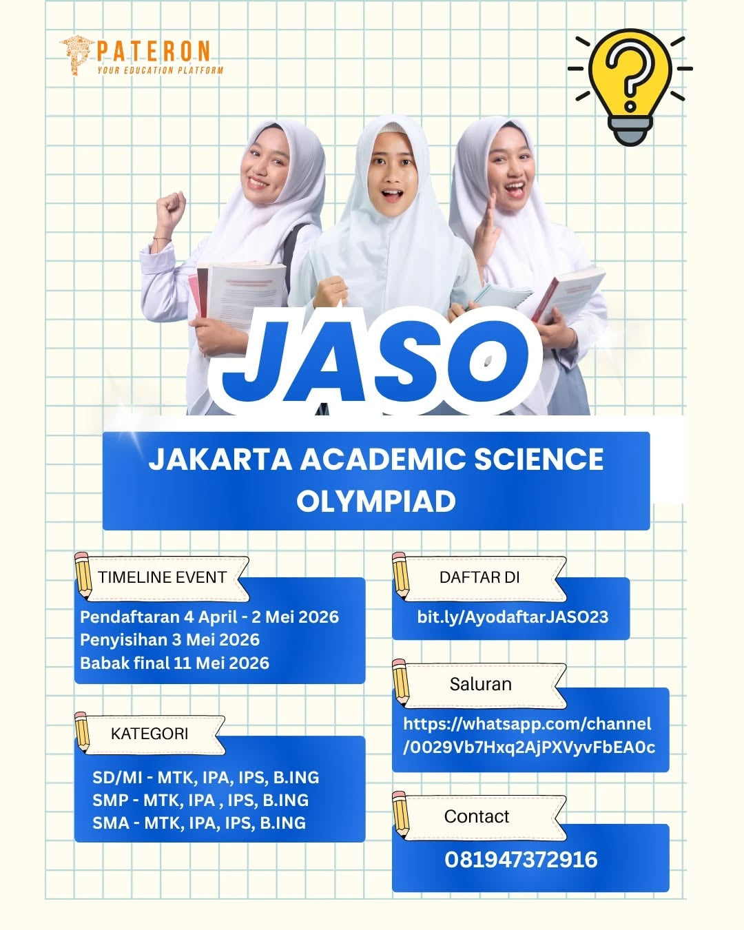 Jakarta Academic Science Olympiad (JASO) 2026 - Poster 2