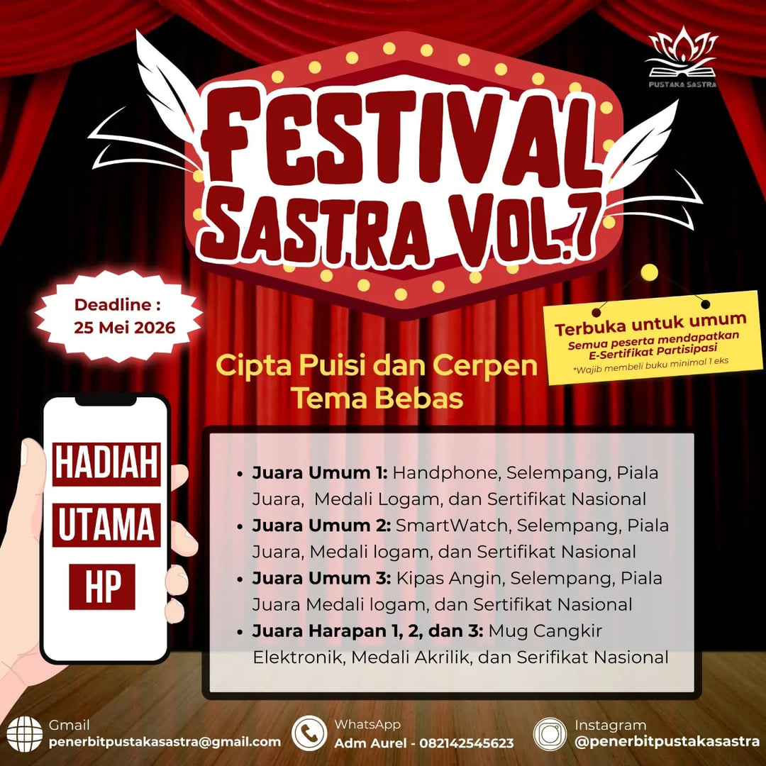 Festival Sastra Vol 7 - Lomba Cerpen & Puisi - Poster 2