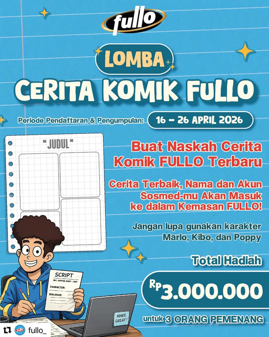 Lomba Cerita Komik Fullo - Poster 2