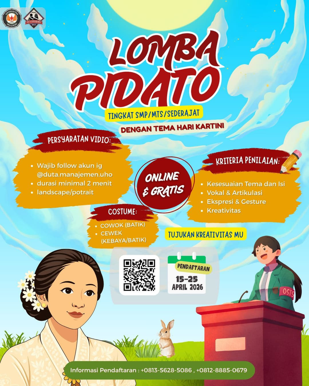 Lomba Pidato Semangat Kartini, Suara Generasi Masa Kini - Poster 2