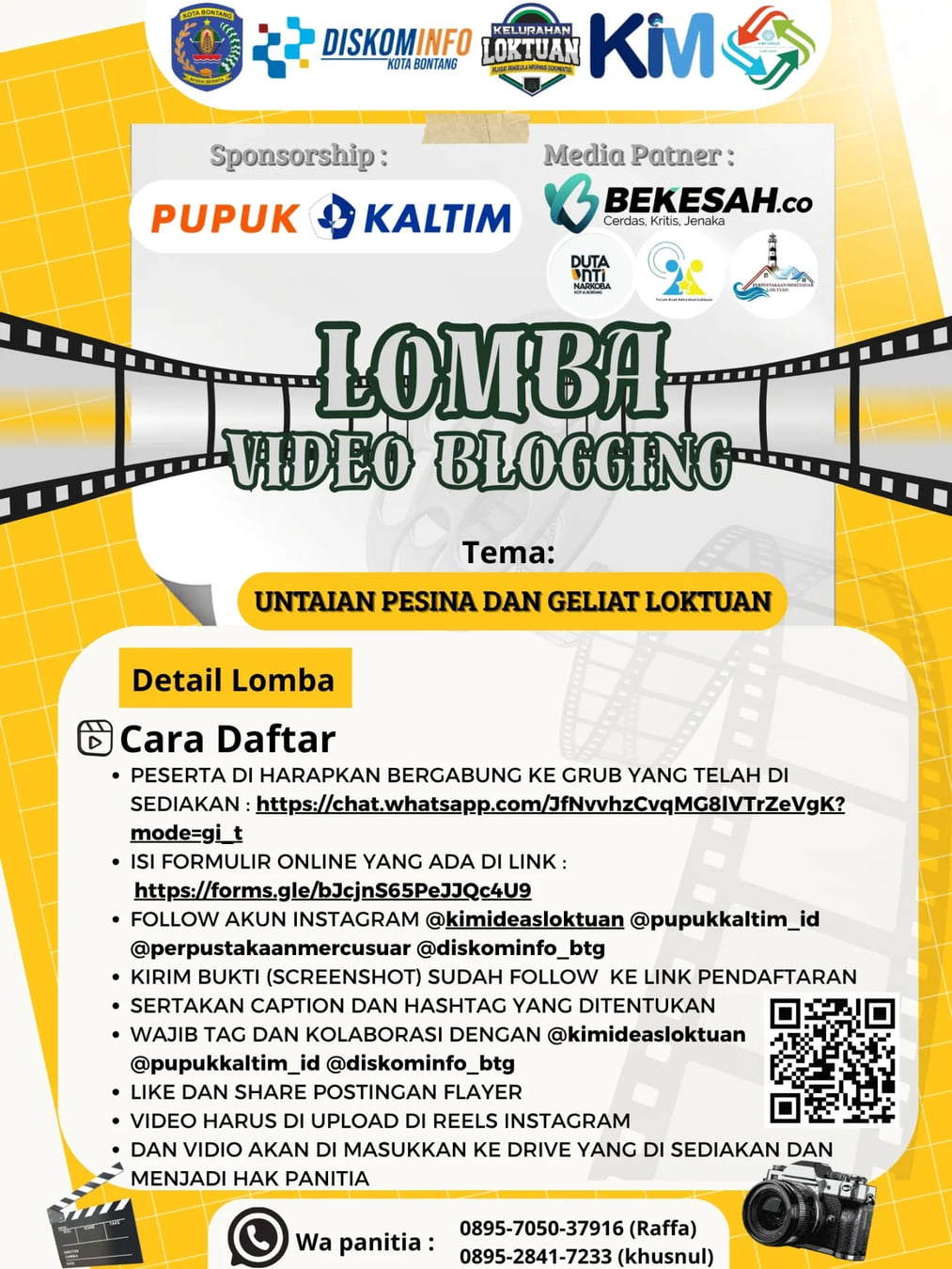 Lomba Video Blogging Untaian Pesina dan Geliat Loktuan - Poster 2