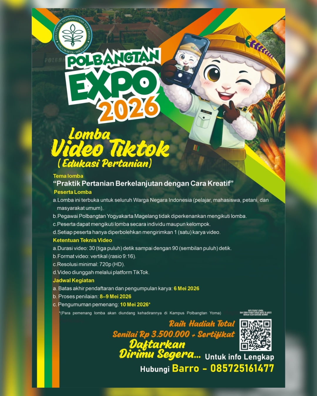 Lomba Video TikTok Edukasi Pertanian Polbangtan Expo 2026 - Poster 2