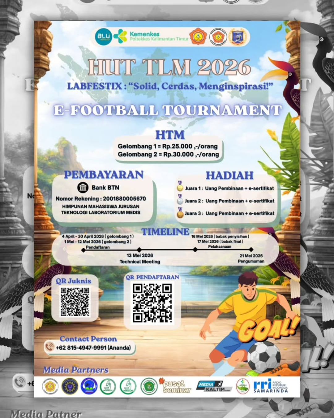 E-FOOTBALL TOURNAMENT HUT TLM 2026 - Poster 2