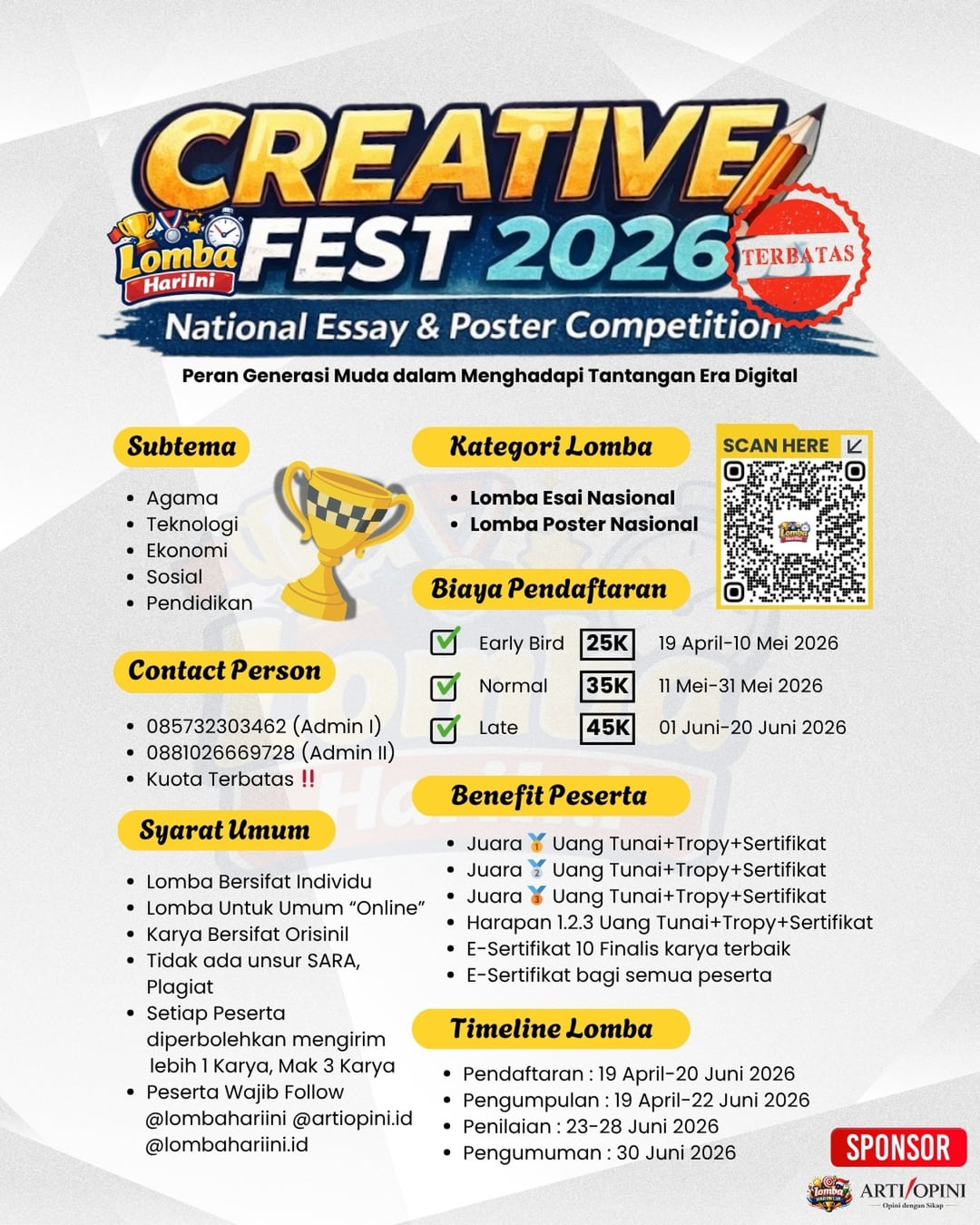 CREATIVE FEST 2026 National Essay & Poster Competition - Poster 2