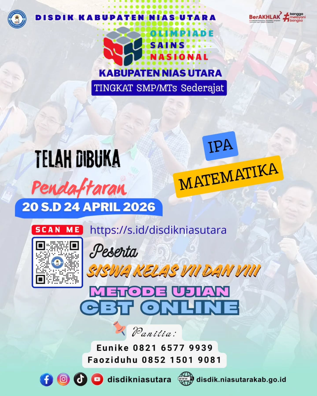 Olimpiade Sains Nasional Kabupaten Nias Utara Tingkat SMP/MTs sederajat Tahun 2026 - Poster 2