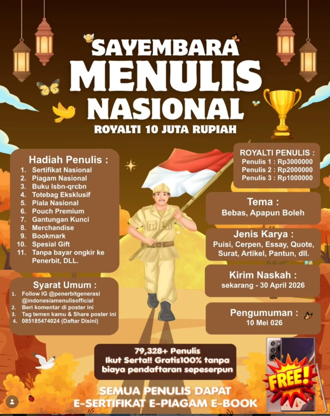 Sayembara Menulis Nasional - Indonesia Menulis - Poster 2