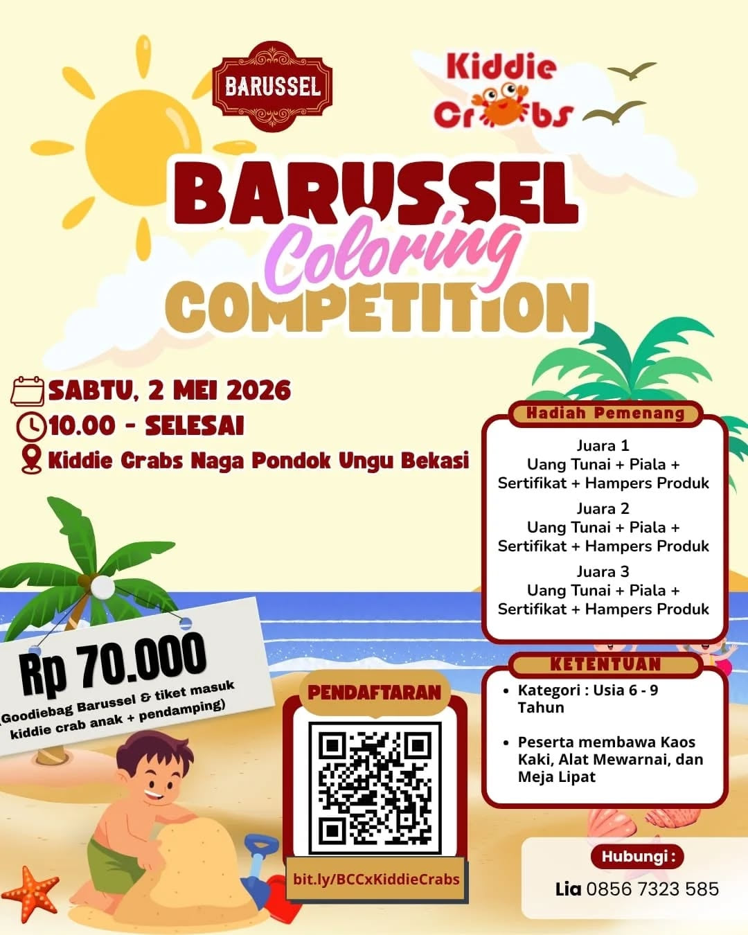 Coloring Competition Barussel X Kiddie Crabs Naga Swalayan Pondok Ungu - Poster 2