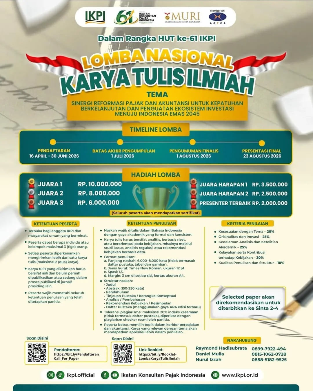 LOMBA NASIONAL KARYA TULIS ILMIAH IKPI 2026 - Poster 2
