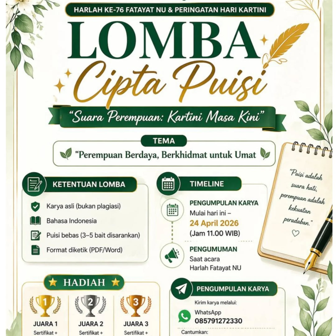 Lomba Cipta Puisi Suara Perempuan: Kartini Masa Kini - Poster 2