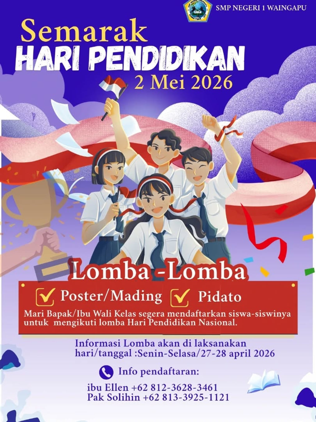 Lomba Hari Pendidikan Nasional SMP Negeri 1 Waingapu - Poster 2