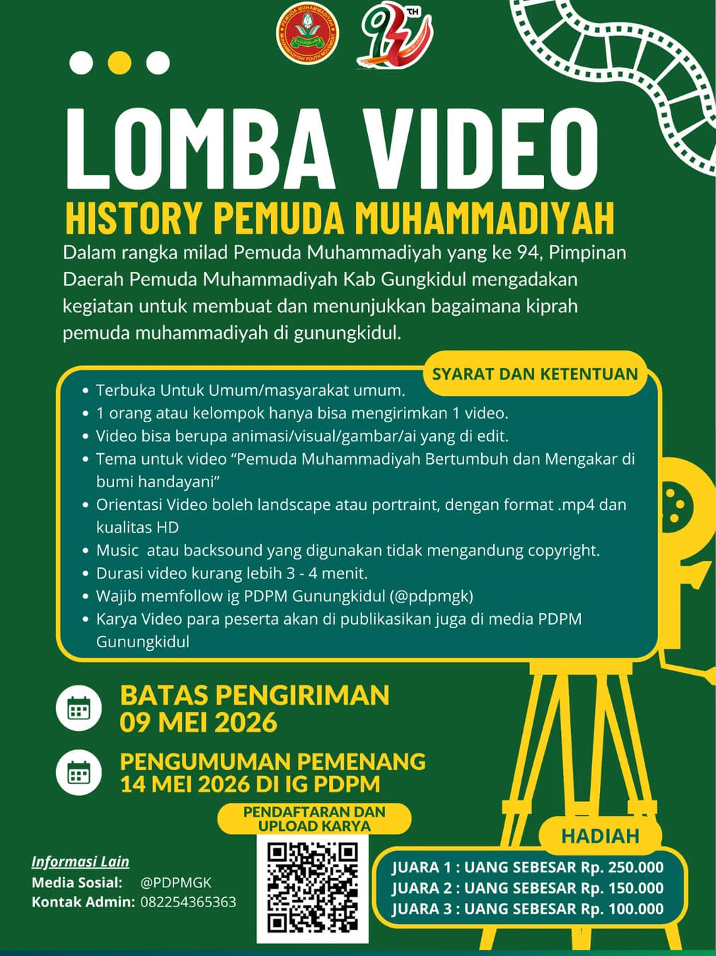 Lomba Video History Pemuda Muhammadiyah ke-94 - Poster 2