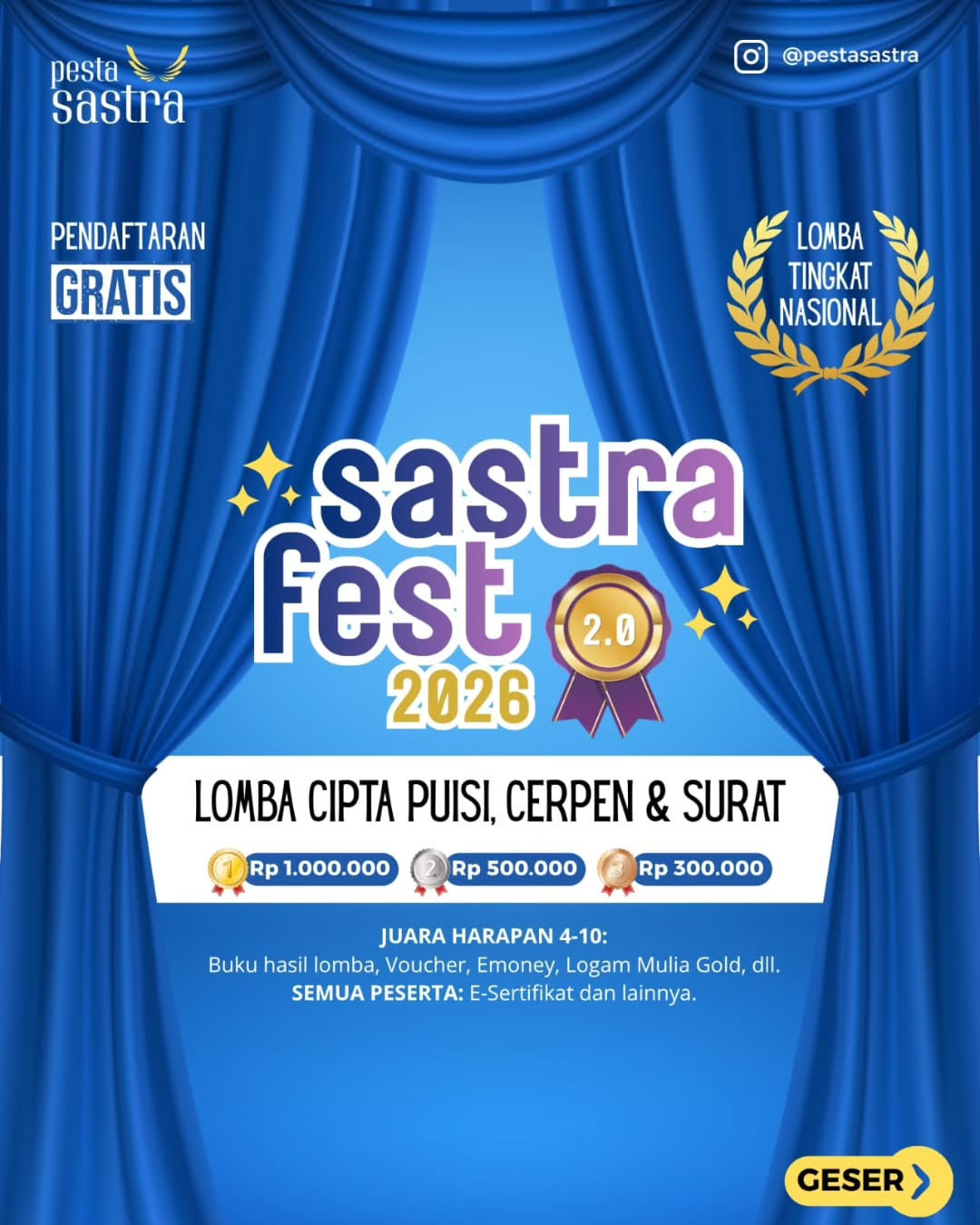 Sastrafest 2026 (Vol. 2.0) - Poster 2