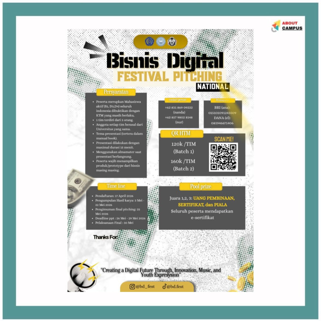 BISNIS DIGITAL FESTIVAL – NATIONAL PITCHING COMPETITION - Poster 2