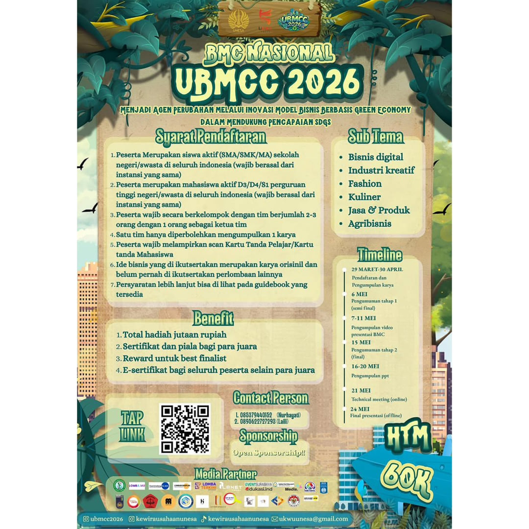 UNESA BUSINESS MODEL CANVAS COMPETITION (UBMCC) 2026 - Poster 2