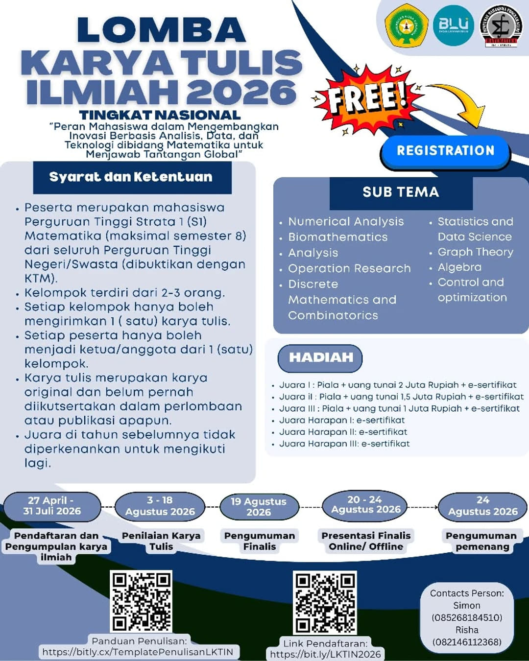 Lomba Karya Tulis Ilmiah Nasional 2026 - Poster 2