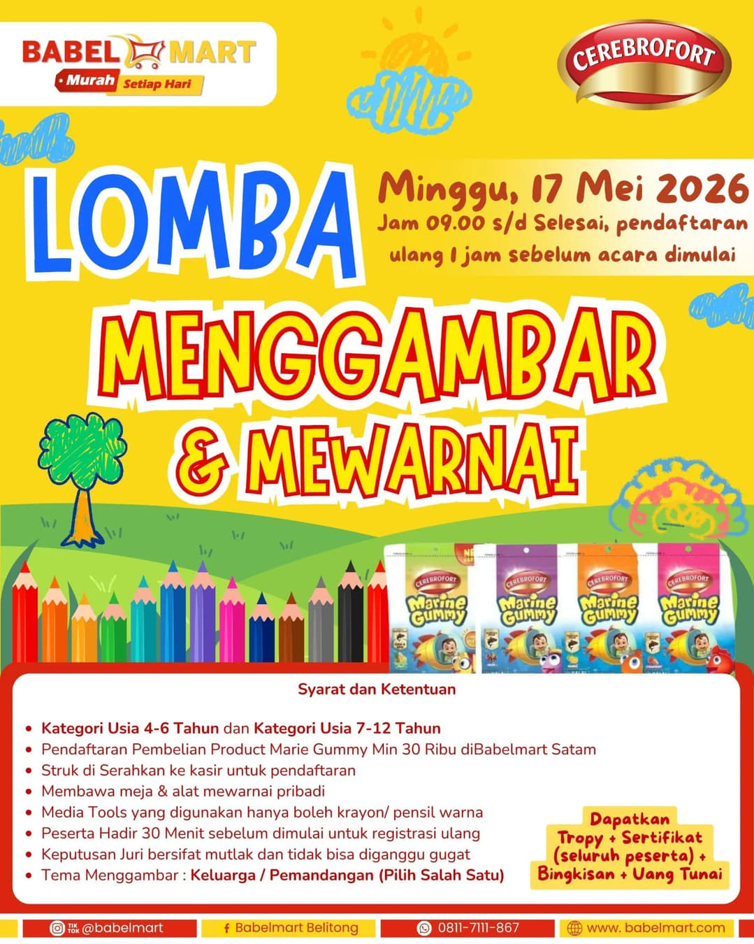 Lomba Menggambar & Mewarnai Babelmart x Cerebrofort - Poster 2