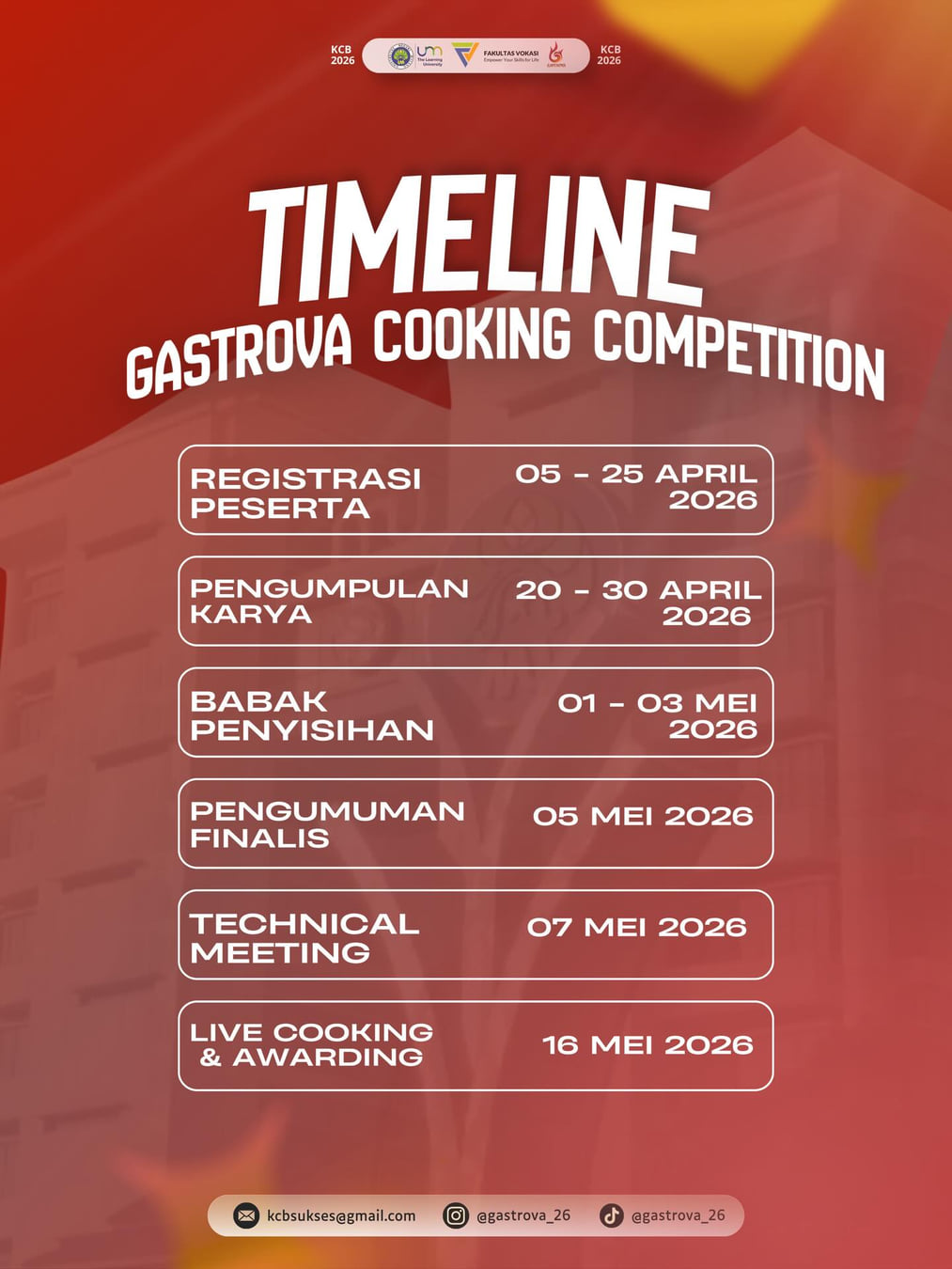 GASTROVA Cooking Competition 2026 - Poster 2