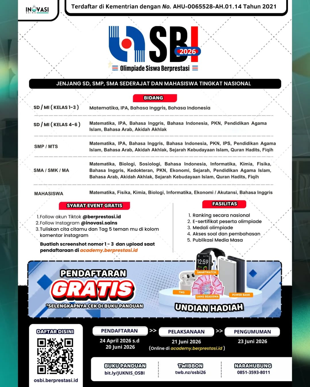 OSBI 2026 – Olimpiade Siswa Berprestasi - Poster 2