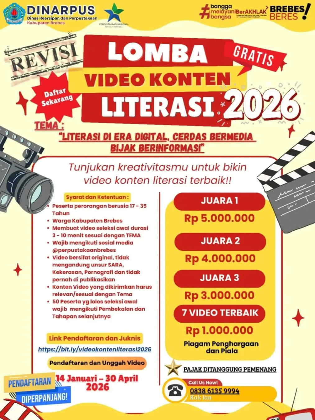 Lomba Video Konten Literasi 2026 - Poster 2