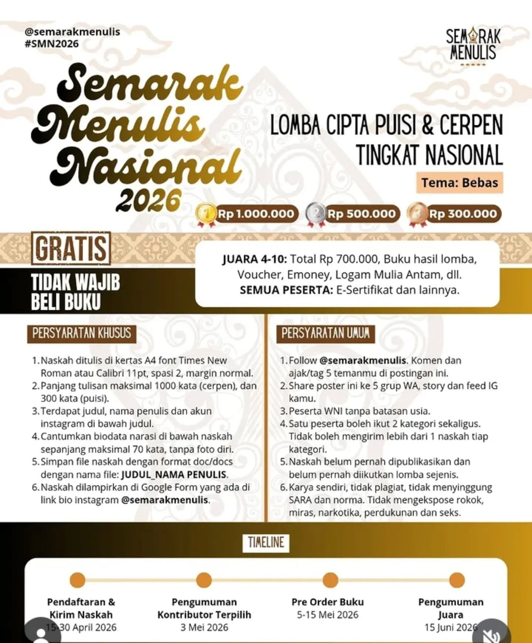 Semarak Menulis Nasional 2026 - Poster 2