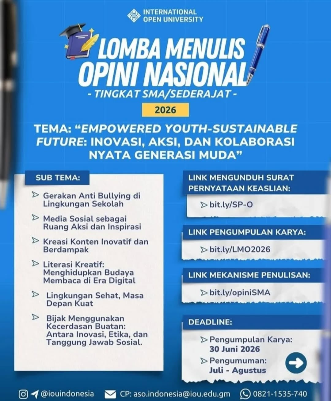 Lomba Menulis Opini Nasional 2026 - Poster 2