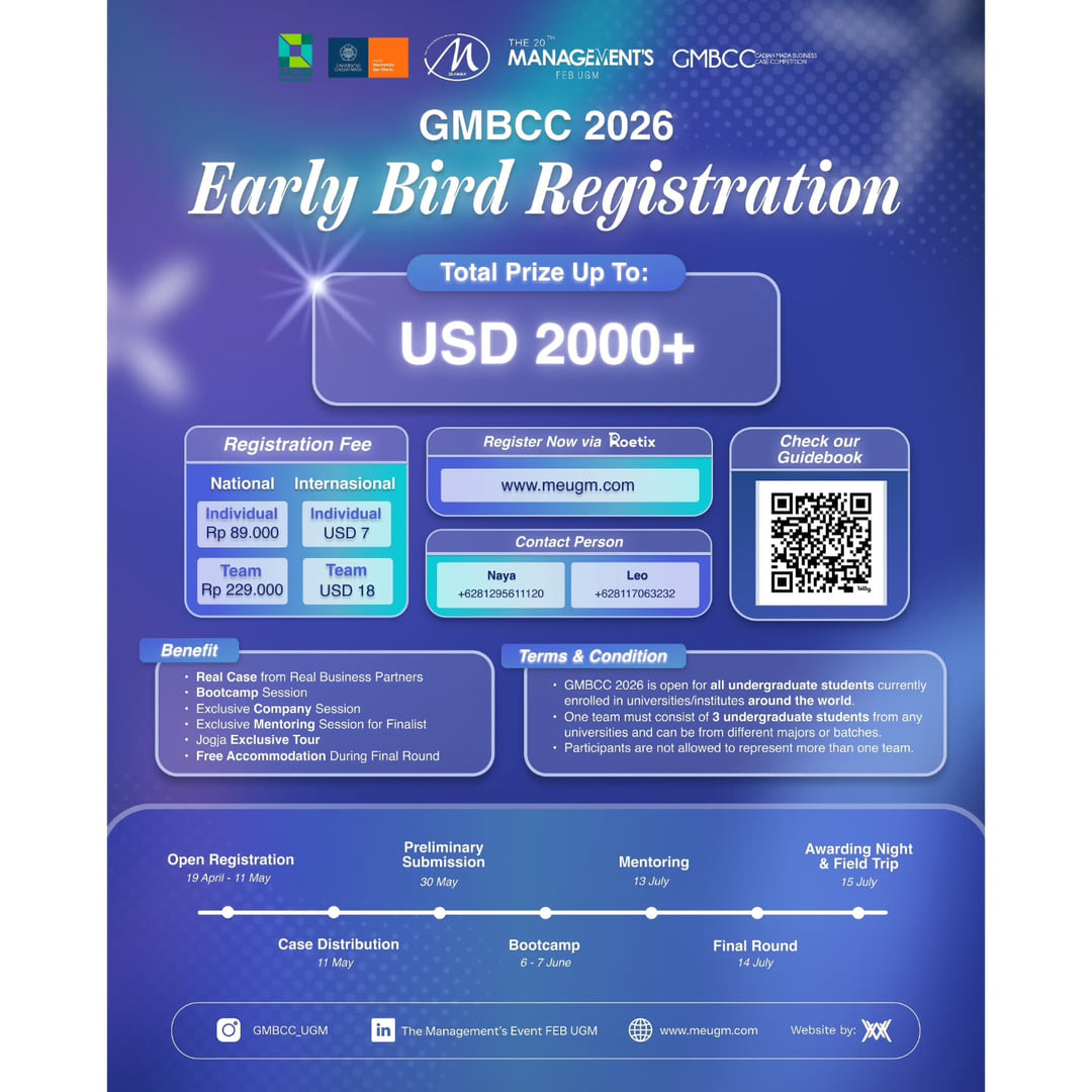 GMBCC 2026: Gadjah Mada Business Case Competition - Poster 2